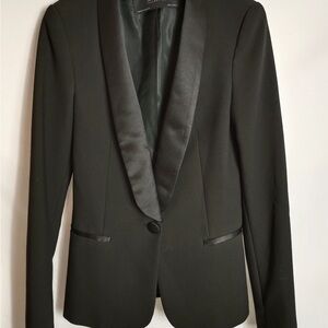 Zara Black Blazer with Satin Lapel